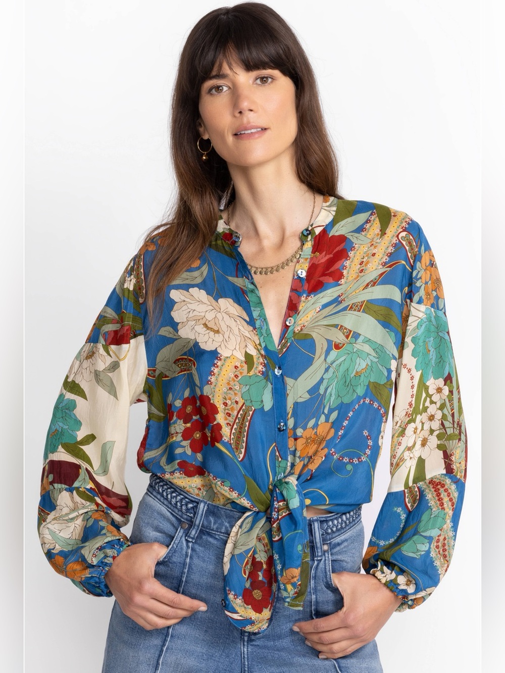 Johnny Was Teebee Tori Blouse Womans Size S